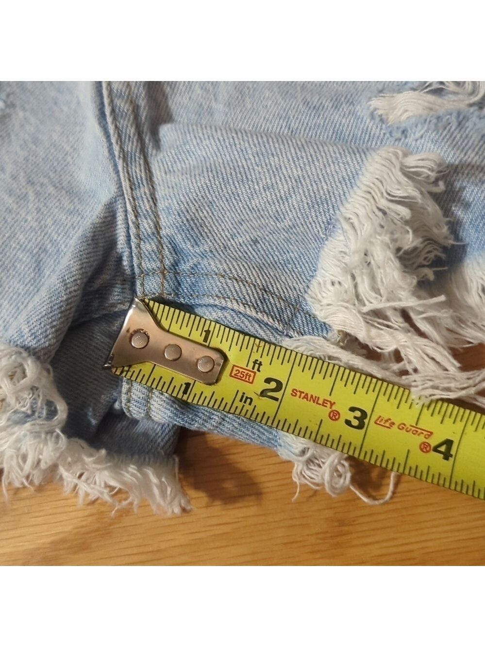 PacSun High Rise Jean Shorts Button Fly Size 25 - Picture 10 of 12